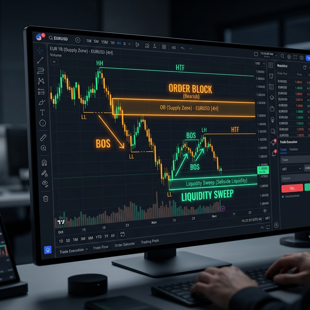 Guía Smart Money Concepts (SMC): Estructura de Mercado, BOS y CHoCH